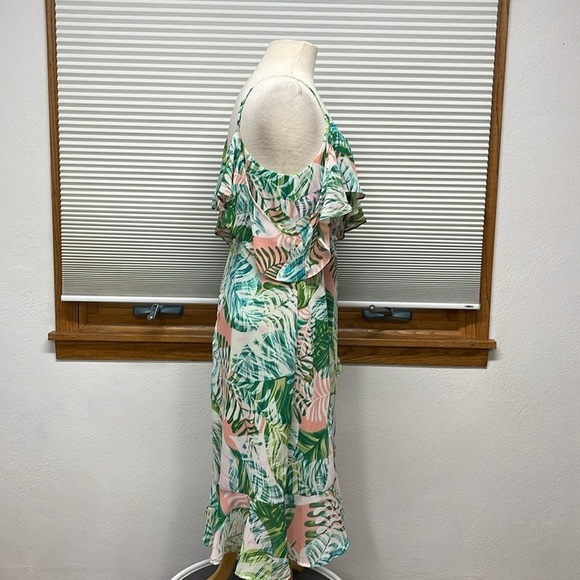 Adyson Parker NWT Spring Palms Spaghetti Strap Off Shoulder Flutter Dress - Picture 3 of 10